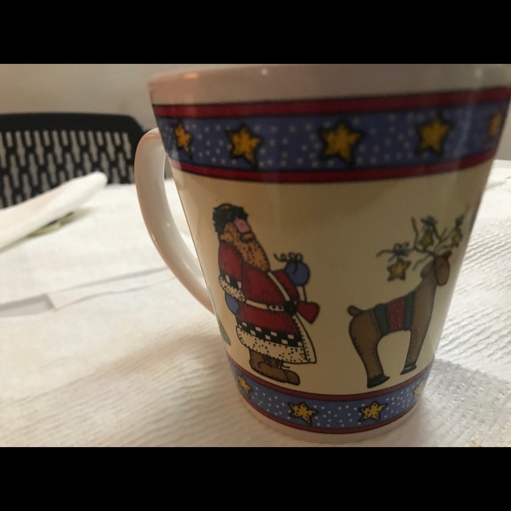 Vintage old fashioned Christmas mug